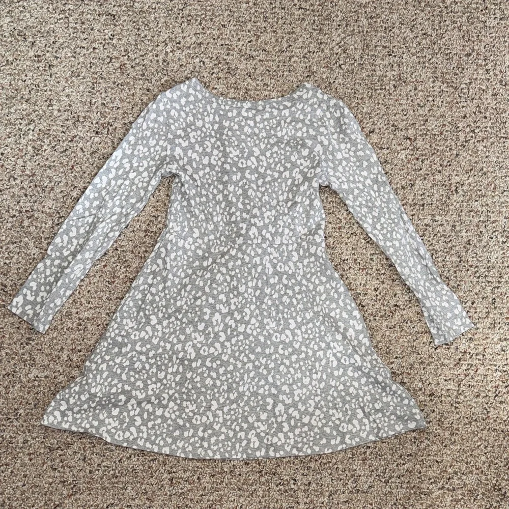 GAP Gray and White Patterned Kids Dress